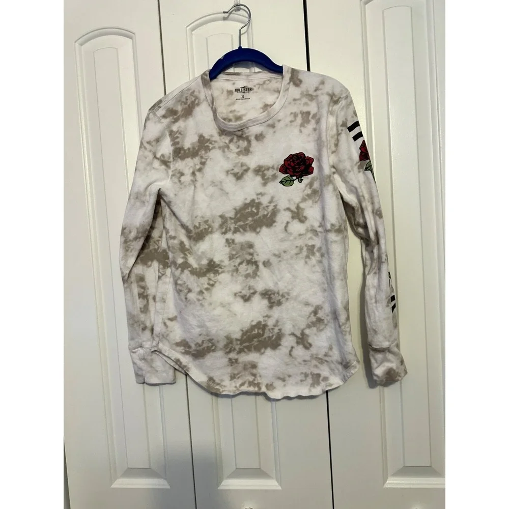 Hollister tie dye‎ men's tattoo print long sleeve shirt XS
